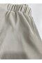 Women's Comfortable Fit Ottoman Fabric Beige Trousers - 3