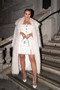 women's chanel fabric stone-embroidered brooch detailed design dress NBEMP2785 - 3
