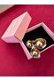 Milena Istanbul Matte Gold Three Petal and Bud Flower Ring - 2
