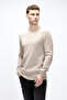 Tender Beige Crew Neck Men's Knitwear Sweater - 5