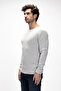 Tender Gray Melange Crew Neck Men's Knitwear Sweater - 2