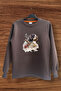 Hunter Hunting Av Patterned Hunting Dog and Game Bird Printed Regular Fit 100% Cotton Sweatshirt