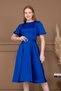 Satin Belt Detail Midi Dress - Cobalt Blue - 5