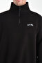 Turkish Printed Oversize Half-Zip Sweatshirt with Rollable Stand-Up Collar 3 Thread Premium Quality - 5