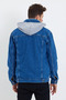Men's Fur Winter Loose Blue Hooded Denim Jacket - 3