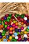 17 mm Mixed Color Wooden Beads (50 Gr 32 Pieces) Wide Hole Diameter 6 mm Macrame Bag Bracelet Jewelry - 3