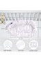 Soft Breathable Fiberfill Newborn Lounger Bed - Flora White Grey - 7