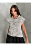 Black - Gray Mottled Polo Neck Knit Cardigan - 4500 - 3