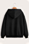 Unisex Black Hooded Cardigan - 2