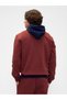 Men's Red Relaxed Logo Colorblock Sweatshirt - 4