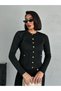 Black Pocket Button Detailed Knitwear Cardigan 4467 - 4457 - 3