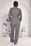 Half-Finger Knit Crop Sweater Pants Knitwear Top-And-Bottom Set - 2