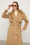 Limited Edition Coat with Removable Fur Self-Patterned Kamel 3127 - 4