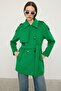 Reglan Sleeve Epaulet and Cape Detailed Cashmere Coat Light Green 3131 - 2