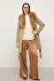 Shawl Collar Fur Waist-Tied Coat A.Kamel 3093