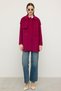 Reglan Sleeve Epaulet and Cape Detailed Cashmere Coat Fuchia 3131 - 2
