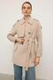 Reglan Sleeve Epaulet and Cape Detailed Cashmere Coat Light Beige 3131 - 2