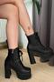 Women's Alchemy Black Lace-Up Detailed 12 cm Platform Heeled Zippered Boots - 2