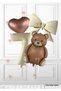 7 Years Old Brown Retro Bear - Cream Number Balloon - 1 Cream Bow Foil Balloon - 1 Brown Heart