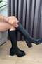 Women's Black Leather 8 cm Heeled Side Zipper Boots - 6