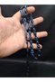 Black Blue Color Beyzi Cut Powder Amber Prayer Beads - 2