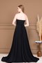 Chiffon Fabric Strapless Evening Dress - Black - 6