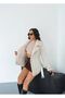 Women's Premium Double-Breasted Suede Jacket with Fur Detail Inside - 3