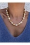 Asymmetrical Model Gold Detailed Flashy Necklace |   Bone Appearance Necklace - 3