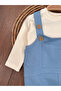 Waffle Cap-Romper with Badges %100 Cotton Baby Boy Overall/Set - 4