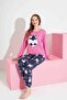 Women's Teddy Bear Patterned Thermal Fabric Pajama Set Mother-Daughter Combination Should Be Added to the Cart Individually. - 2