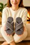 Lightweight Sole Cross-Furry Plush House Slippers - 2