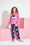 Women's Teddy Bear Patterned Thermal Fabric Pajama Set Mother-Daughter Combination Should Be Added to the Cart Individually. - 6