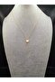Gold Color Pearlescent White Color Round Model Necklace - 2