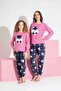Women's Teddy Bear Patterned Thermal Fabric Pajama Set Mother-Daughter Combination Should Be Added to the Cart Individually. - 4