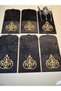 6 Pieces/Pocketed Spoon Rests/Velvet/Leather Embroidered/Leather Back/22.5X11Cm - 4