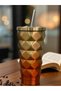 Cappuccino Colored Geometric Thermos with Straw 500 Ml-For Cold and Hot Drinks - 4