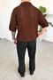 Brown Polo Neck Relaxed Knit T-Shirt - 4