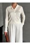 Ecru Polo Neck Mini Heeled Blouse-4560 - 2