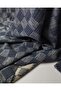 42% Acrylic 35% Synthetic 22% Cotton 1% Elastane Checkerboard Pattern Blue Gray Shawl Width: 120