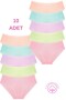 1506 Heart Patterned 100% Cotton 10-Piece Women's Bato Panties Pack