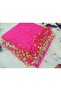 Handmade Crystal Drop Stone Beaded Writing, Cheesecloth Yemeni, Scarf, 4 Edges Embroidered - 2