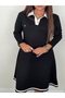 Polo Neck, Long Sleeve Dress with Bib - 7