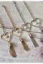 Bag Accessory, Keychain, Bag Ornament, Women's Accessory Silver with Heart Tassel - 2