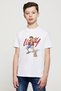 Boy's White Anime Luffy One Piece Printed T-shirt