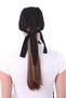 Black Unisex Chef Chef Kitchen Bandana with Mesh Top - 3