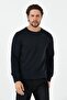Men's Long Loose Crew Neck Winter Navy Blue Sweatshirt