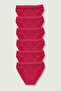 Women's Red 6 Pack Bikini Panties Premium Fabric 100% Cotton Standard Size (6pcs)