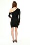 Women's Black One-Shoulder Low Knitted Dress - 6
