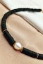 Baroque Pearl Fimo Necklace Black Color