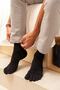Women's Black Anti-Fungal Toe Socket Silver Socks - 2